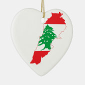 レバノン国旗の地図 セラミックオーナメント (右)