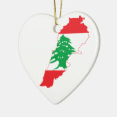 レバノン国旗の地図 セラミックオーナメント (左)