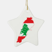 レバノン国旗の地図 セラミックオーナメント (右)