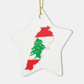 レバノン国旗の地図 セラミックオーナメント (左)