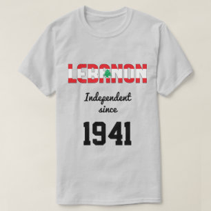 レバノン国旗の独立性お祝い Tシャツ