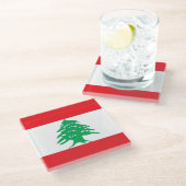レバノン国旗を持つガラスコアスター ガラスコースター (アングル)
