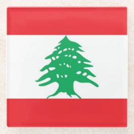 レバノン国旗を持つガラスコアスター ガラスコースター
