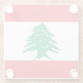 レバノン国旗を持つガラスコアスター ガラスコースター (裏面)