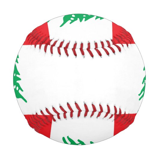 レバノン国旗を持つ愛国野球 野球ボール (裏面)