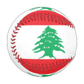 レバノン国旗を持つ愛国野球 野球ボール (正面左)