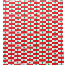 レバノン国旗を掲げたシャワーカーテン シャワーカーテン