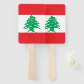 レバノン国旗を掲げたハンドファンのセット ハンドファン (正面&裏面)