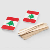レバノン国旗を掲げたハンドファンのセット ハンドファン (組立なし)
