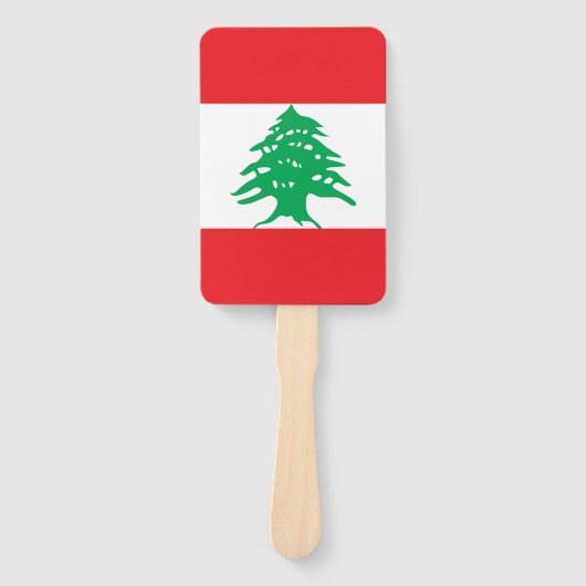 レバノン国旗を掲げたハンドファンのセット ハンドファン (正面)