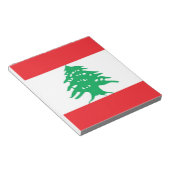 レバノン国旗を掲げたメモ帳 ノートパッド (アングル)