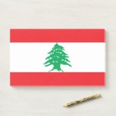 レバノン国旗を掲げたメモ ポストイット (デスク)