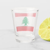 レバノン国旗を掲げた愛国的なショットグラス ショットグラス (裏面)