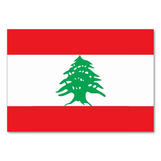 レバノン国旗を掲げた愛国的なテーブルカード テーブルナンバー (裏面)