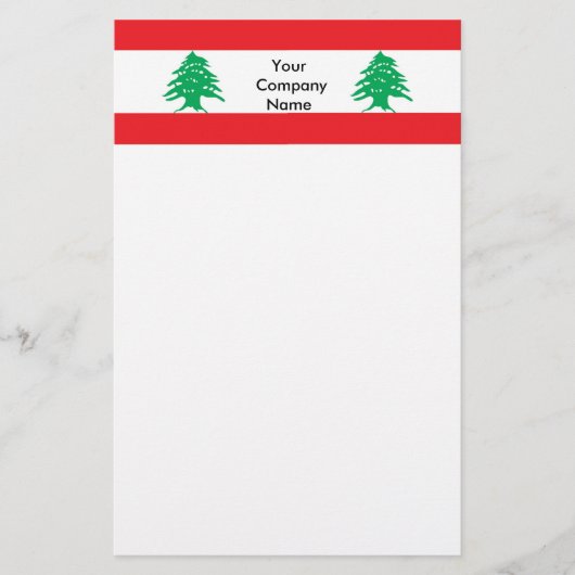 レバノン国旗を掲げた文房具 便箋 (正面)