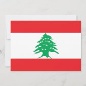 レバノン国旗を掲げた赤ちゃんシャワー招待状 招待状 (裏面)