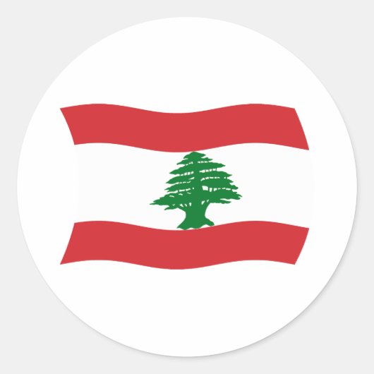 レバノン国旗ステッカー ラウンドシール (正面)