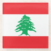 レバノン国旗 ガラスコースター (正面)