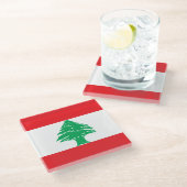 レバノン国旗 ガラスコースター (アングル)