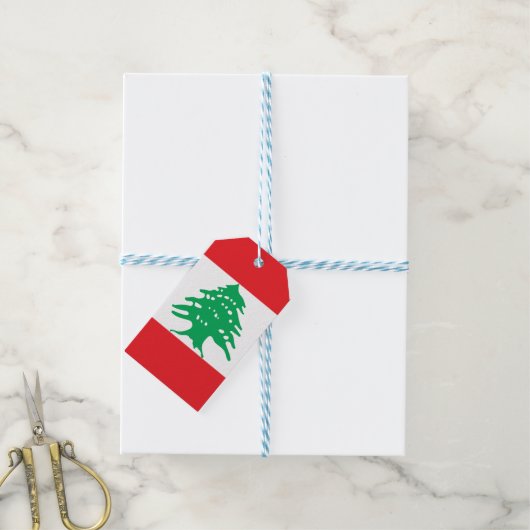 レバノン国旗 ギフトタグ (より糸付き)
