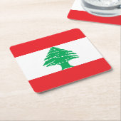レバノン国旗 スクエアペーパーコースター (アングル)