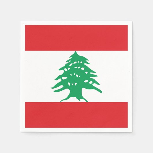 レバノン国旗 スタンダードカクテルナプキン (正面)