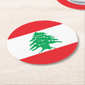 レバノン国旗 ラウンドペーパーコースター (アングル)