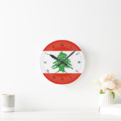 レバノン国旗 ラウンド壁時計 (ホーム)