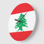 レバノン国旗 ラージ壁時計 (傾斜)