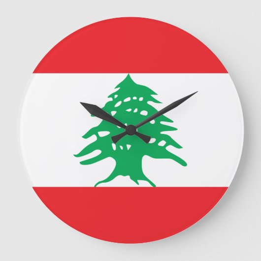 レバノン国旗 ラージ壁時計 (正面)
