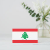 レバノン国旗、レバノン国旗 名刺 (スタンド正面)