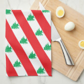 レバノン国旗&中東-ファッション/スポーツファン キッチンタオル (四つ折り)