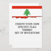 レバノン国旗 招待状 (正面/裏面)