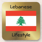 レバノン国旗+文字コースター コースター (正面)