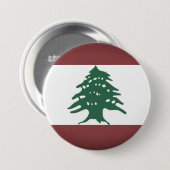 レバノン国旗、暗い色、ミュートされた色 缶バッジ (正面&裏面)