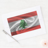 レバノン国旗 長方形シール (封筒)