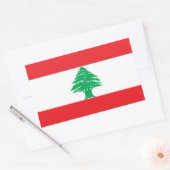 レバノン国旗 長方形シール (封筒)