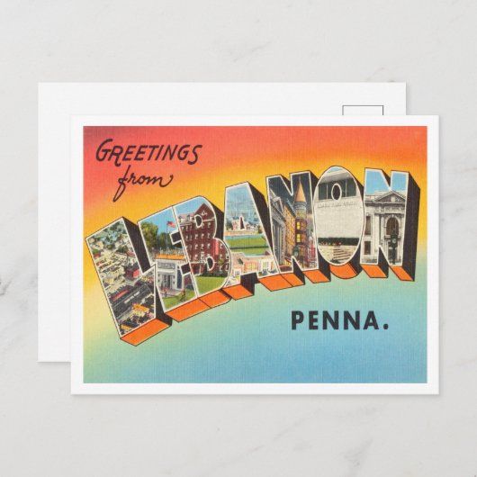レバノン州ペンシルベニア旅行 ポストカード (正面/裏面)
