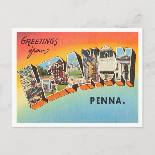 レバノン州ペンシルベニア旅行 ポストカード (正面)
