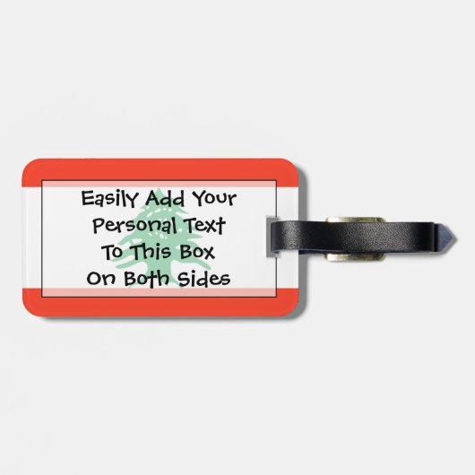 レバノン簡単ID個人用フラグ ラゲッジタグ (裏面横)