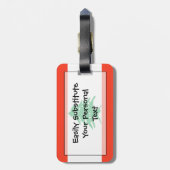 レバノン簡単ID個人用フラグ ラゲッジタグ (裏面縦)