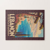 レバノン風景イラスト旅行アートヴィンテージ ジグソーパズル (横)