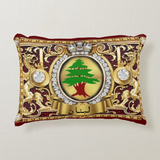レバノン(アラビア語レタリング)アクセントギフト枕 アクセントクッション (正面)