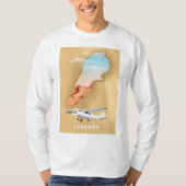 レバノン イラスト 地図 トラベル ポスター Tシャツ (正面)