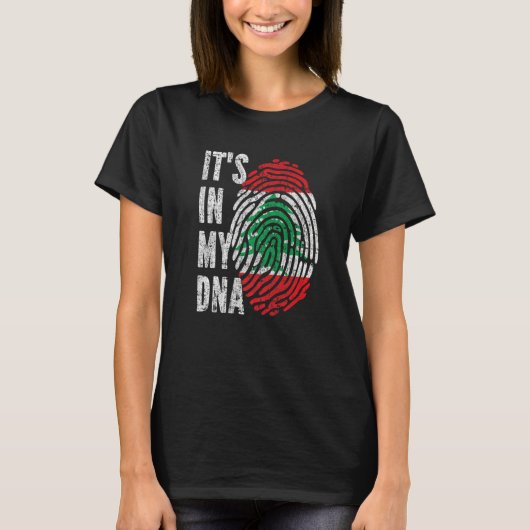 レバノン フラグ レバノン人 私のDNAに刻まれてる Tシャツ (正面)