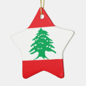 レバノン-レバノンの旗 セラミックオーナメント (左)