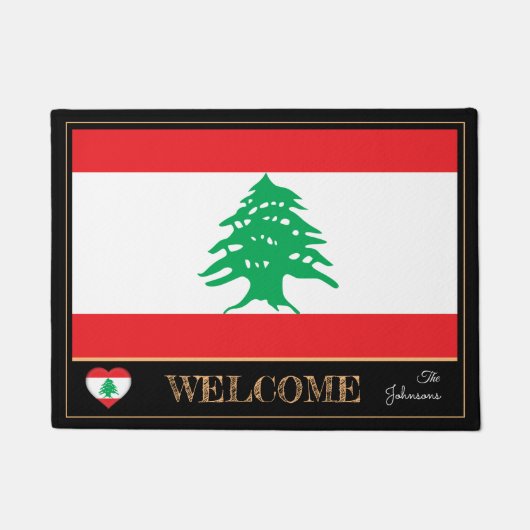 レバノン&レバノンフラグハウスマット/スポーツウェルカム ドアマット (正面)