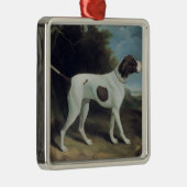 レバーおよび白いポインターのポートレート メタルオーナメント (右)