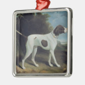 レバーおよび白いポインターのポートレート メタルオーナメント (左)