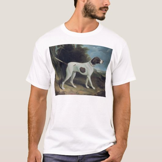 レバーおよび白いポインターのポートレート Tシャツ (正面)